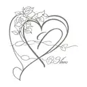 heart with initials of your family members tattoo design idea
