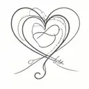 heart with initials of your family members tattoo design idea