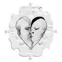 A puzzle piece merging with a heart, symbolizing the importance of each individual in creating a better world tattoo design idea