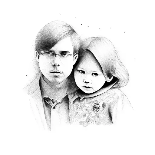 family portrait blank faces tattoo design idea