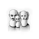family portrait blank faces tattoo design idea