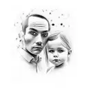 family portrait blank faces tattoo design idea