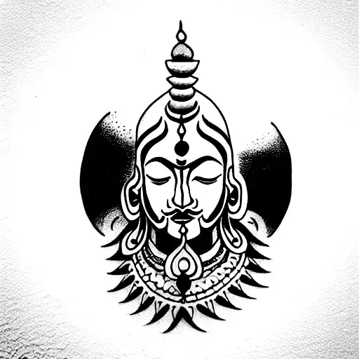 shiv damru tattoo design idea