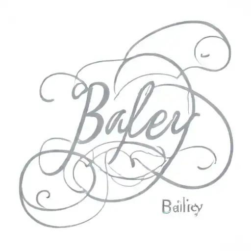  Bailey  in a minimal cursive  font   tattoo design idea