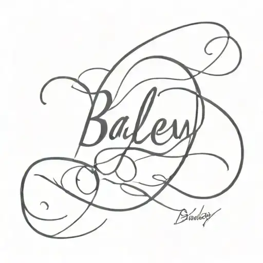 Bailey  in a minimal cursive  font   tattoo design idea
