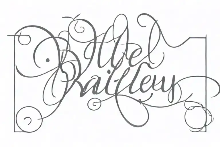 Create a tattoo of the name Bailey  in a feminine minimal cursive  font   tattoo design idea