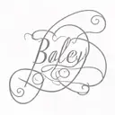  Bailey  in a minimal cursive  font   tattoo design idea