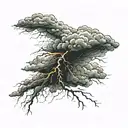 thunder storm tattoo design idea