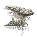 thunder storm tattoo design idea