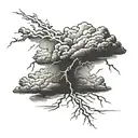 thunder storm tattoo design idea