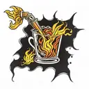 Molotov Cocktail tattoo design idea