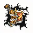 Molotov Cocktail tattoo design idea