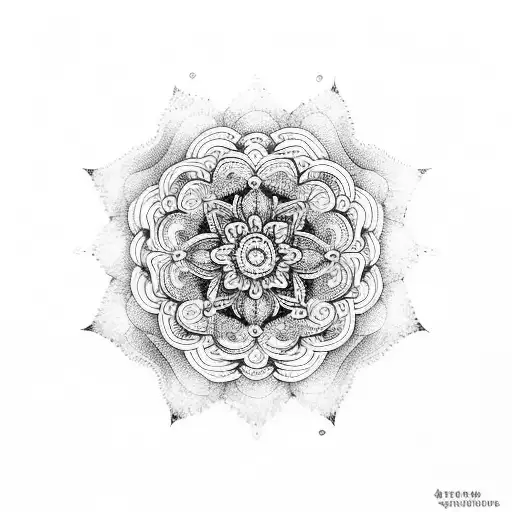mandala with flowers tattoo design idea