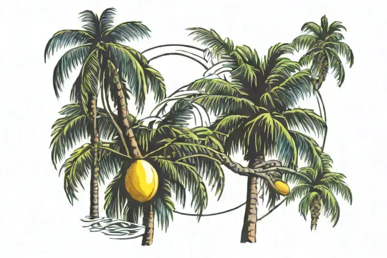 lemon grove San Diego,mission beach ,basket court ,91945 ,Siegel Dr., Buena Vista Ave., Westview Palm tree tattoo design idea