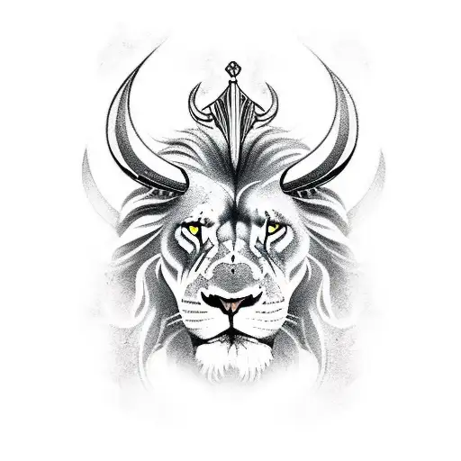Viking Lion  tattoo design idea
