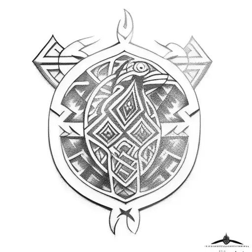 Polynesian turtles  tattoo design idea