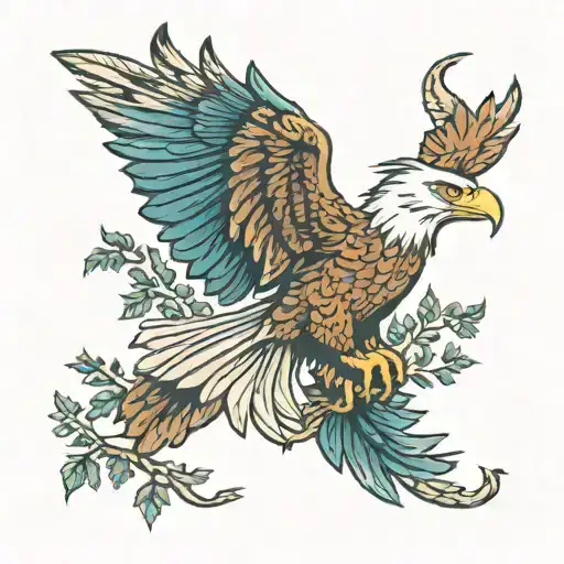 Eagle with wilderness scene inside tattoo design idea