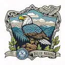 blue ridge mountains with phi eagle 1986 logo  tattoo design idea