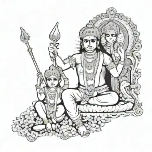 Murugan Vel and Lord tattoo design idea