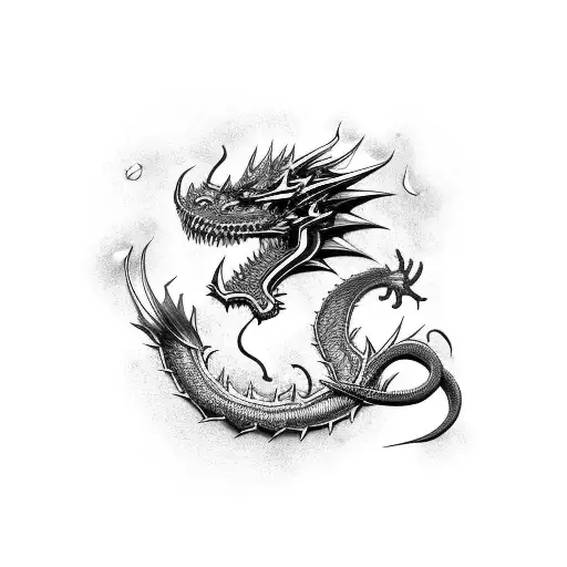 book dragon sword magic  tattoo design idea