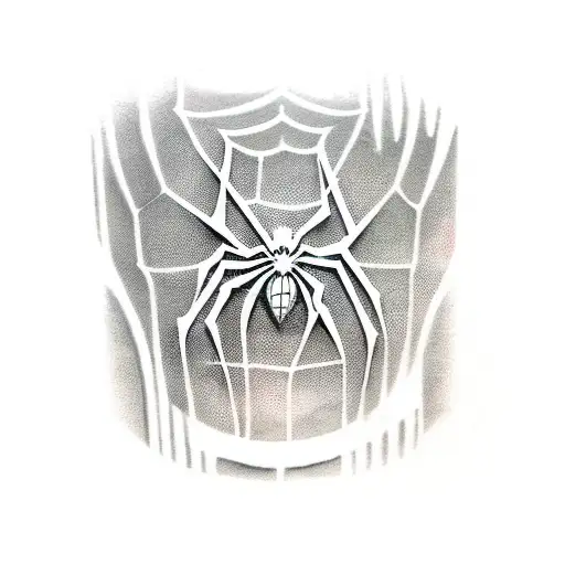 Spider-Man web shooters, with Spider-Man symbols surrounding it.  tattoo design idea