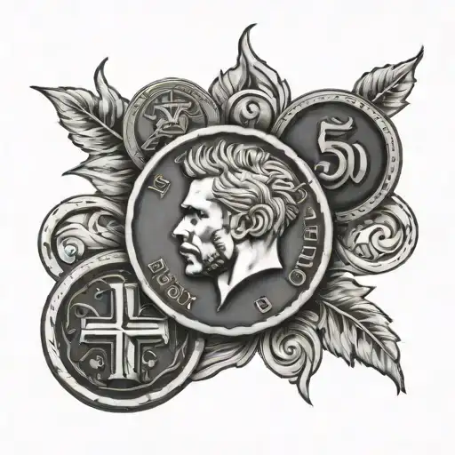 50 cent coin tattoo design idea