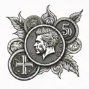 50 cent coin tattoo design idea