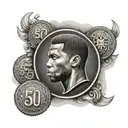 50 cent coin tattoo design idea