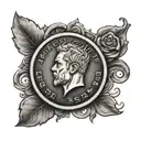 50 cent coin tattoo design idea
