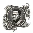 50 cent coin tattoo design idea