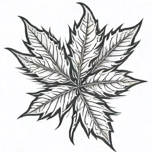 cartoon pot leaf tattoo design idea
