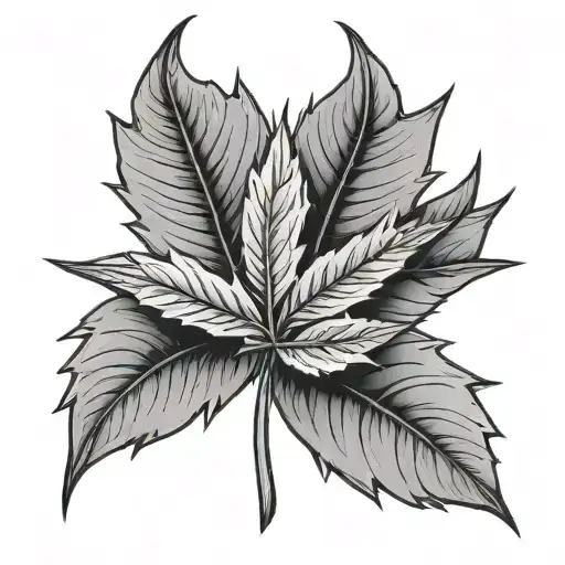 pot leaf with cartoon face tattoo design idea
