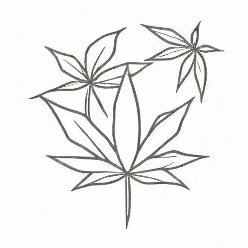 cartoon pot leaf tattoo design idea