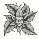 pot leaf with cartoon face tattoo design idea