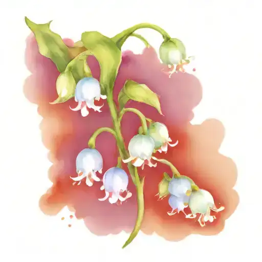 lily of the valley blue and purple tattoo design idea