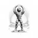 atlas holding the world on his shoulders tattoo design idea