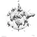 atlas holding the world on his shoulders tattoo design idea