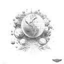 atlas holding the world on his shoulders tattoo design idea