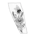 wildflowers and bees tattoo design idea