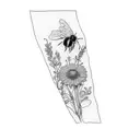wildflowers and bees tattoo design idea