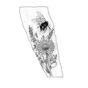 wildflowers and bees tattoo design idea