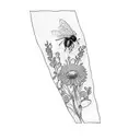 wildflowers and bees tattoo design idea