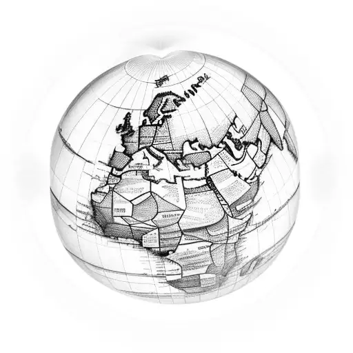 A stylized globe with interconnected lines, representing the IT professional's dedication to global connectivity and spreading positivity tattoo design idea