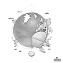 A stylized globe with interconnected lines, representing the IT professional's dedication to global connectivity and spreading positivity tattoo design idea