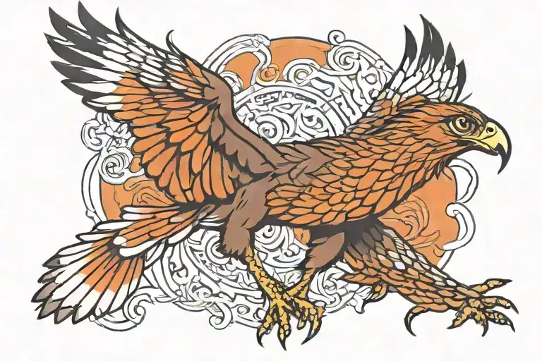 harrier hawk tattoo design idea