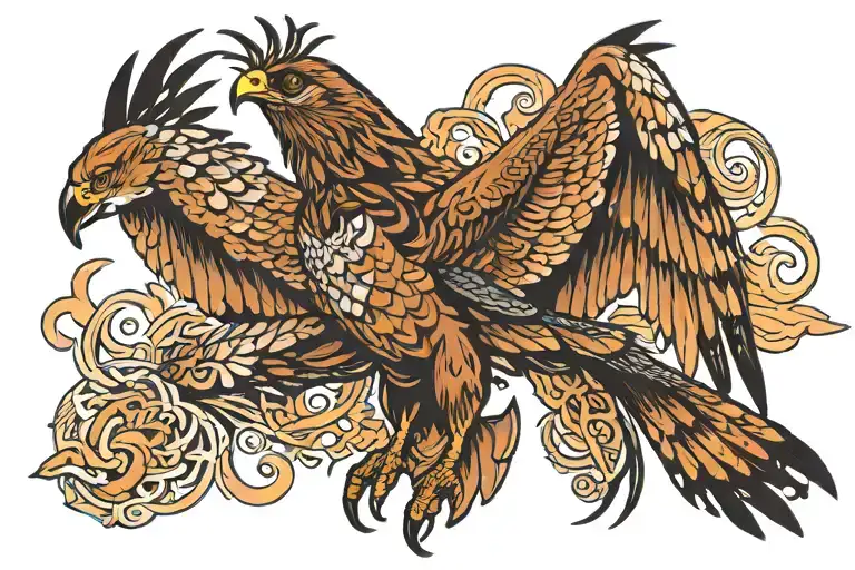 harrier hawk tattoo design idea