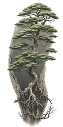 bonzai tree tattoo design idea