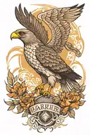 harrier hawk tattoo design idea