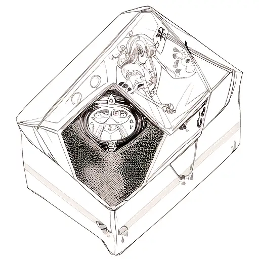 A dotwork tattoo of a Libra and Taurus symbol merging with a gaming console tattoo design idea