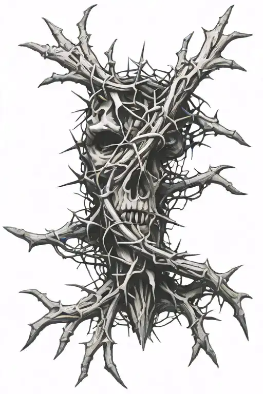 crown of thorns nails making a cross tattoo design idea